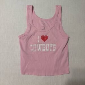 I heart cowboys pink tank top small